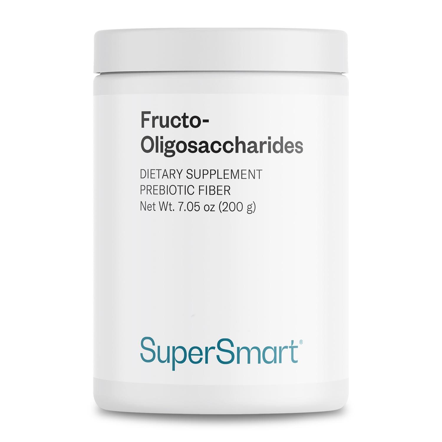 super smart Supersmart - Fructo Oligosaccharides Powder (Prebiotics FOS) - Oligofructose Inulin - Fiber Supplement - Intestinal Flora & Gut Health - Digestive Support | Non-GMO & Gluten Free - 200 g