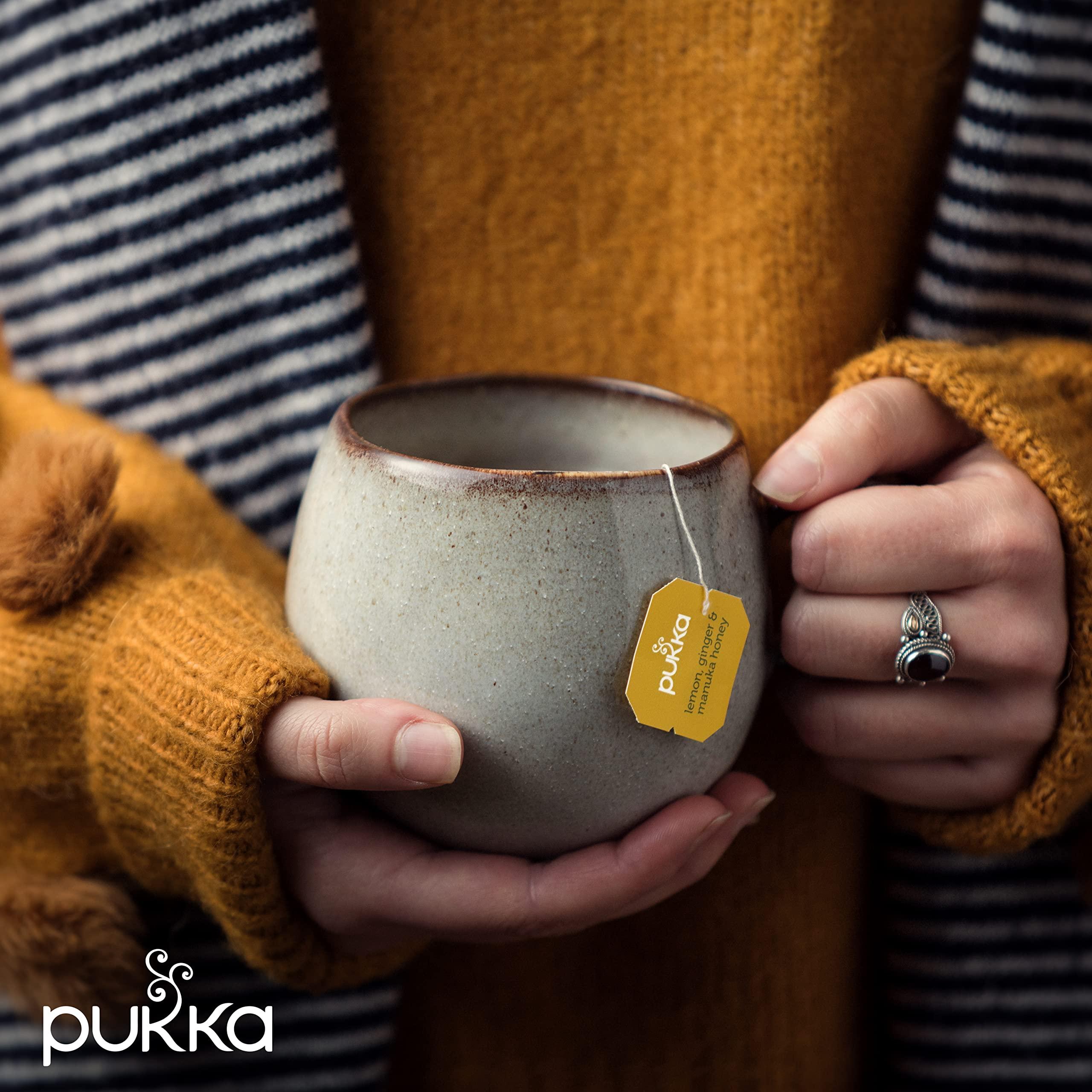 Pukka Pukka Herbs Organic Tea Bags, Lemon, Ginger & Manuka Honey Herbal Tea, Perfect for Everyday Wellness, 20 Count (Pack of 3) 60 Tea Bags