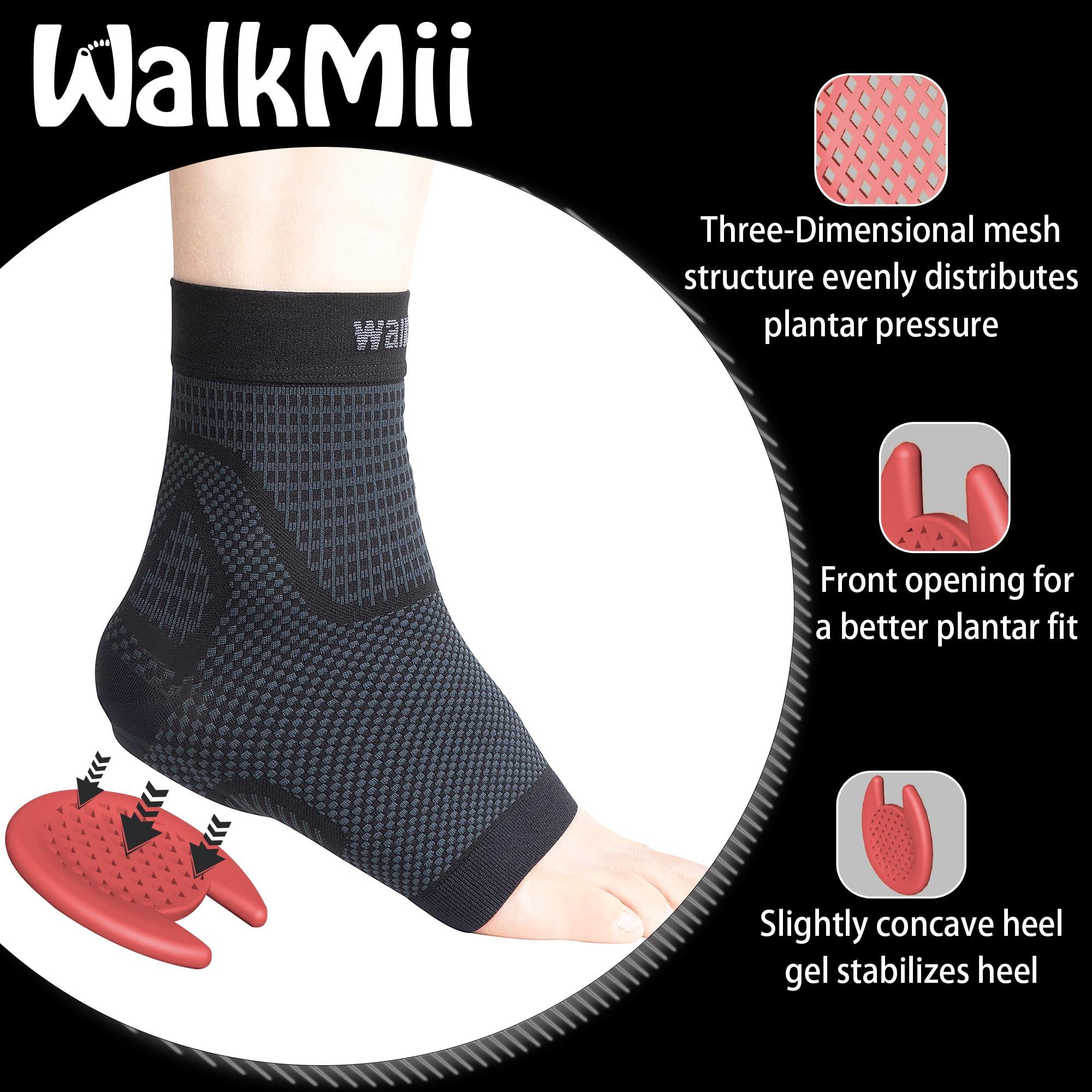 WalkMii WalkMii Heel Protector Compression Sleeve Socks for Cracked Heels, Heel Spurs, Tendinitis, and Heel Pain, Heel Cushions Cups for Women and Men-1 Pair