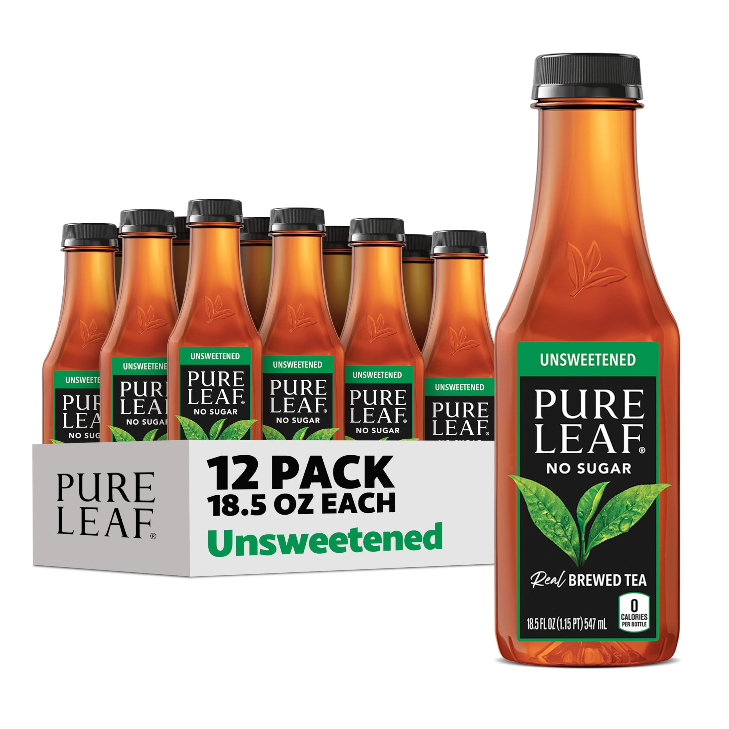 Pure Leaf Pure Leaf Iced Tea, Unsweetened Real Brewed Tea, Zero Sugar & Zero Calories, 18.5 Fl Oz (Pack of 12)