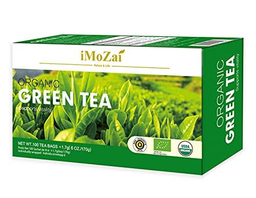 IMoZai Imozai Organic Green Tea Bags 100 Count Individually Wrapped