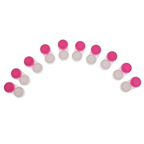 Inzopo Inzopo Double Contact Lenses Container Holder Storage Boxes Soak Eye Care red Pink