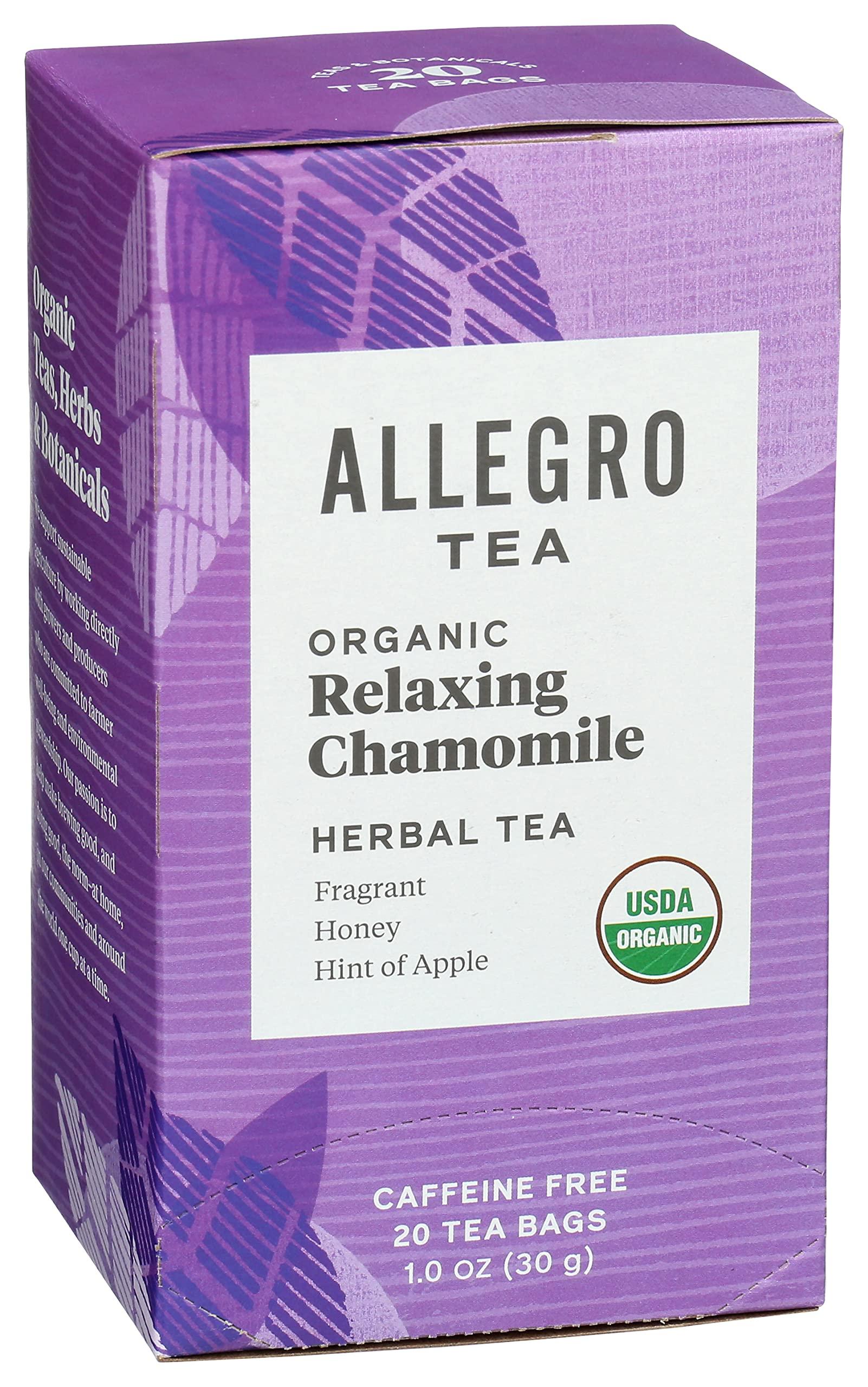 Allegro Coffee Allegro Tea, Organic Relaxing Chamomile Tea Bags, 20 ct (Pack of 2)