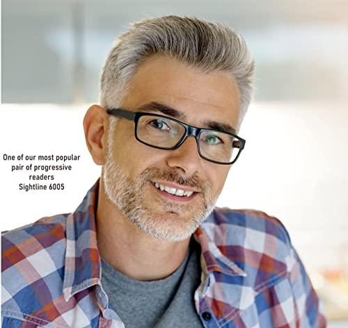 Sightline Sightline Multifocal Progressive Reading Glasses for Men and Women Narrow to Regular Fit 6005 (Blue, 3.00, multiplier_x)