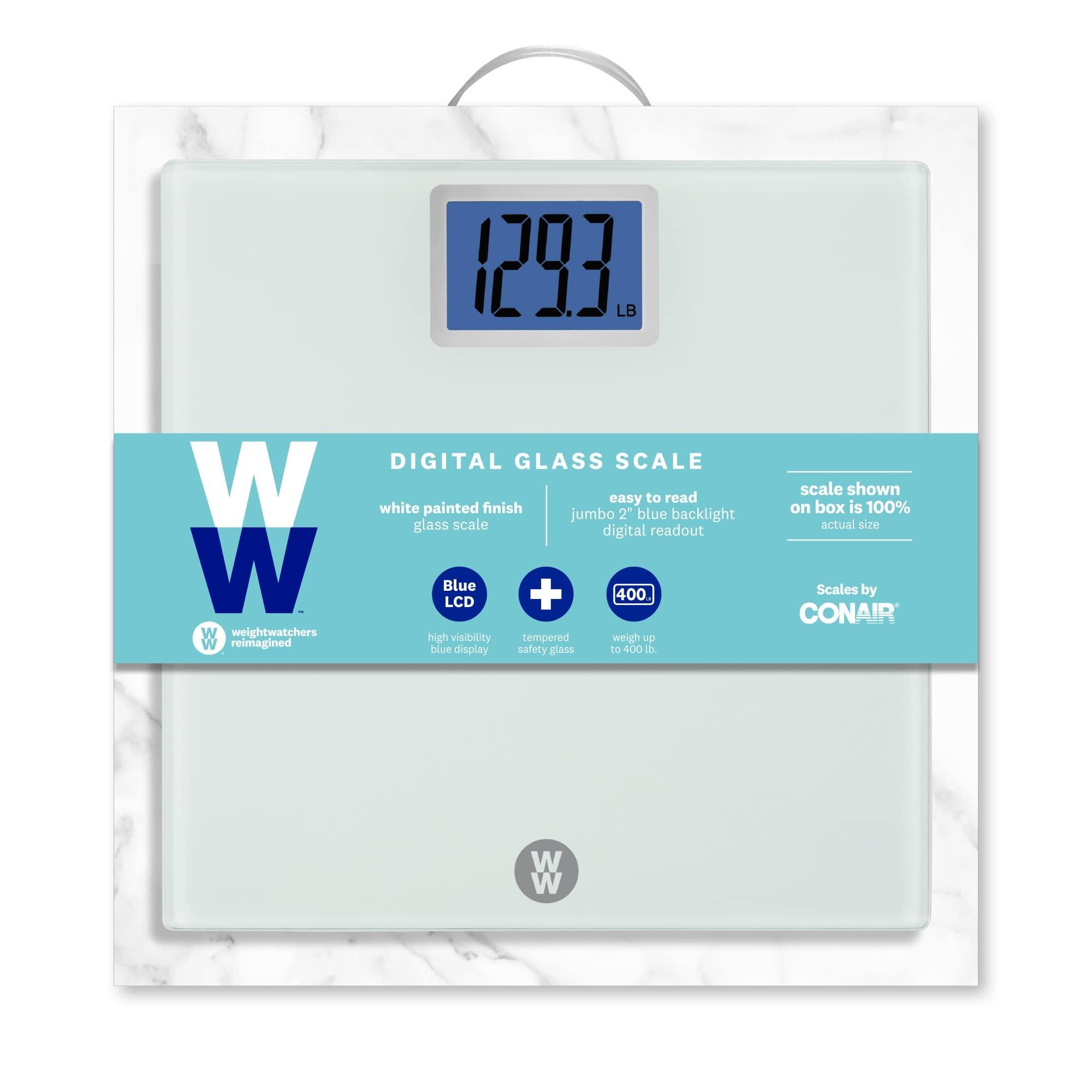 Conair Weight Watchers Scales by Conair Scale for Body Weight, Digital Bathroom Scale in White