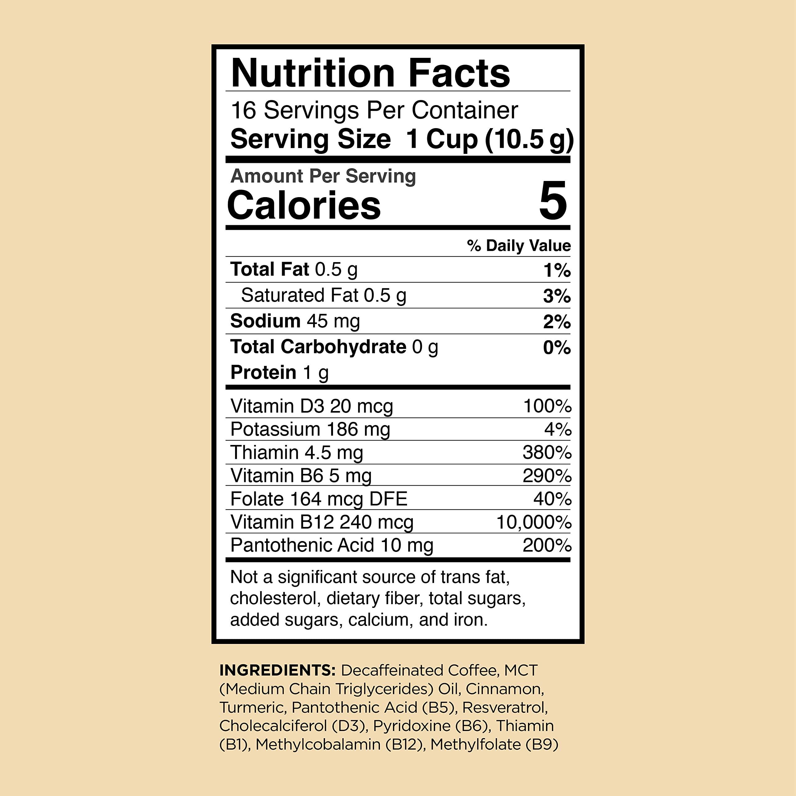VitaCup Decaf Genius Keto Coffee Pods with MCT Oil, Turmeric, and B Vitamins by VitaCup for Focus in Recyclable Single Serve Pod Compatible with K-Cup Brewers Including Keurig 2.0, 32 CT