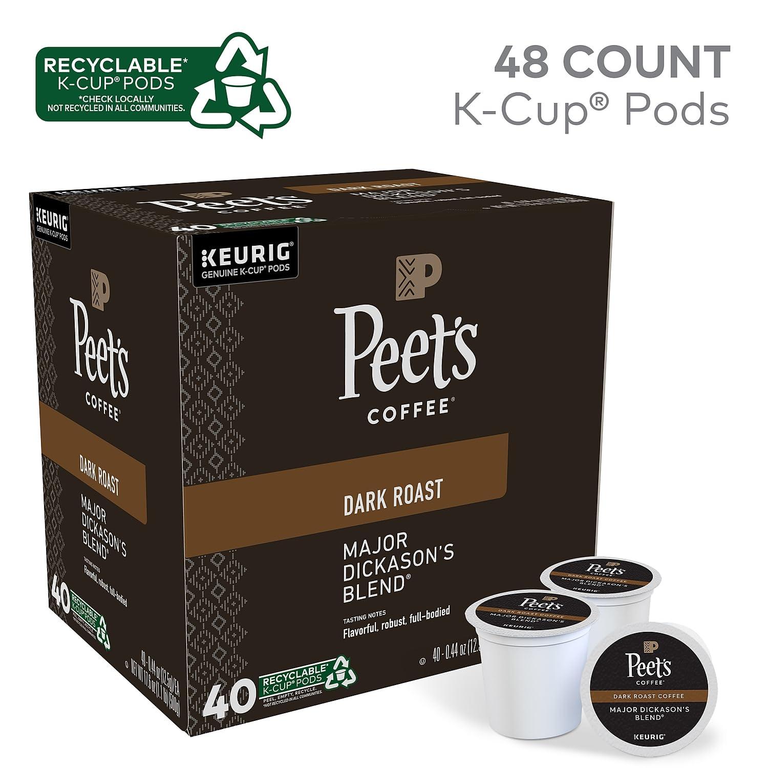 Peet's Coffee Peet's Coffee Major Dickason's Blend Coffee K-Cup Pods, Box Of 40