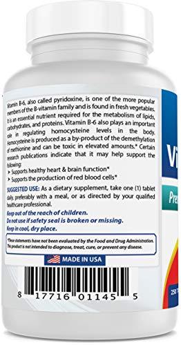Best Naturals Best Naturals Vitamin B6 Tablet, 100 mg, 250 Count