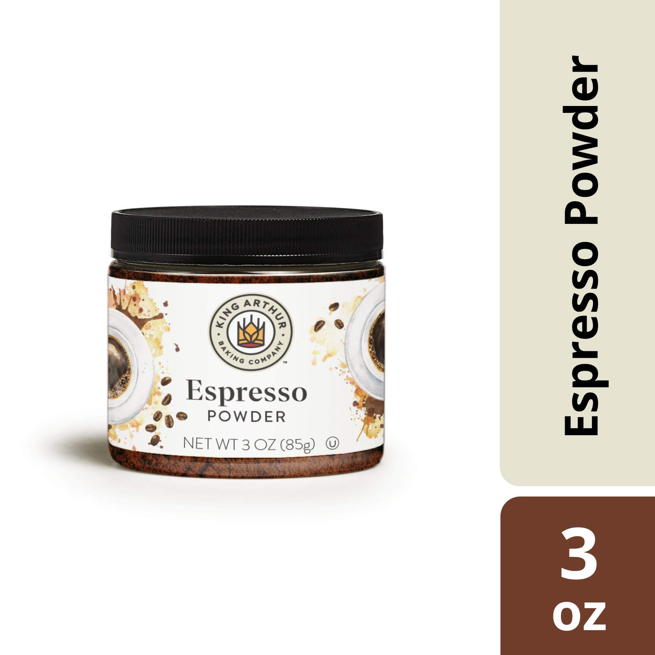 King Arthur King Arthur Espresso Powder: Premium Baking Extract for Rich Chocolate Flavoring, 3 oz Reusable Jar, Kosher Certified - Enhance Your Desserts with Instant Coffee Intensity