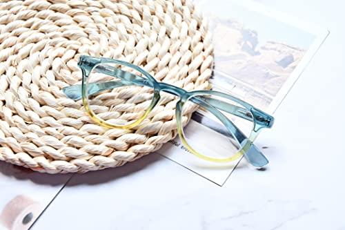 Eyekepper Eyekepper Fashion Readers Womens Reading Glasses (Blue-Yellow Frame, 4.00)