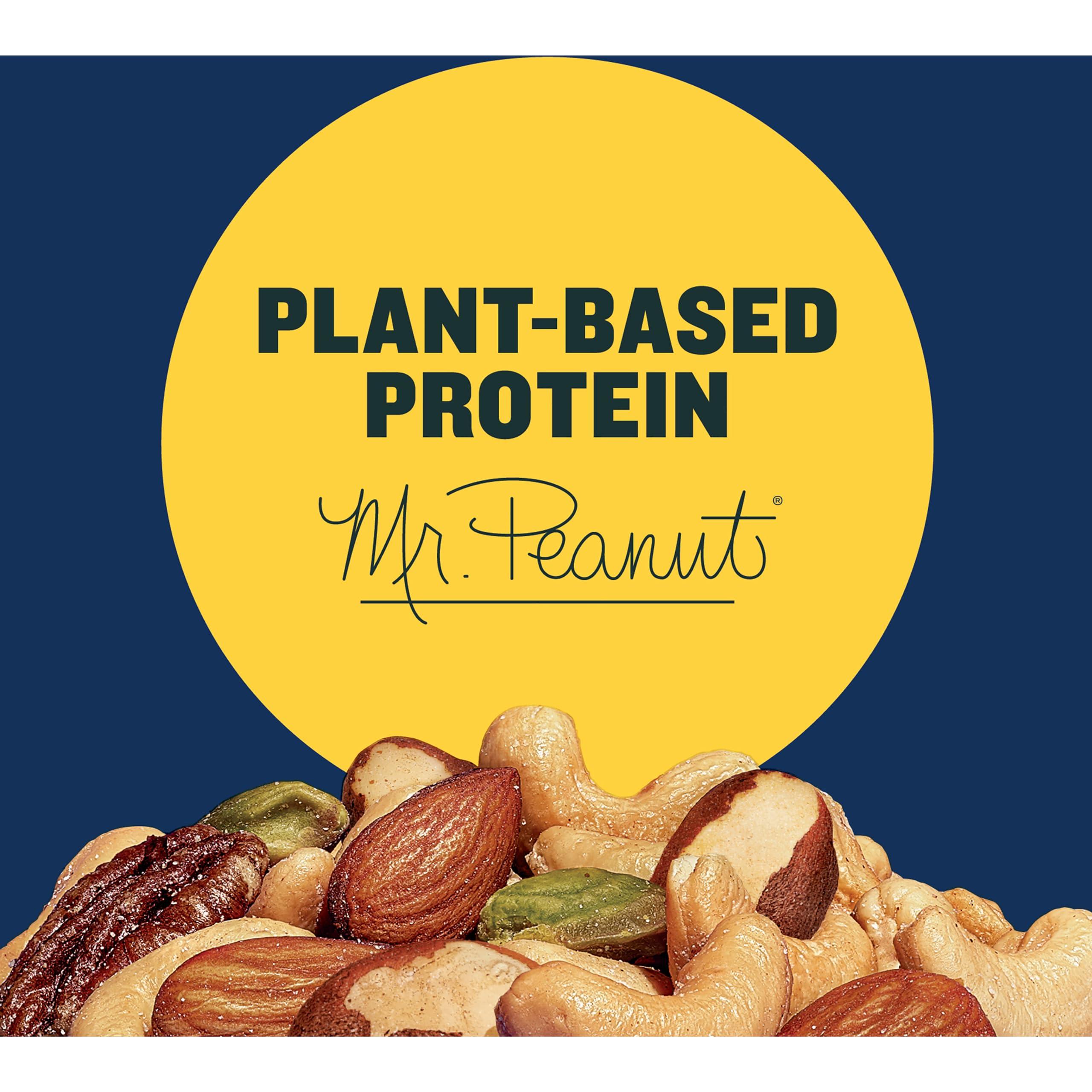 Planters PLANTERS Deluxe Salted Mixed Nuts, Roasted Cashews, Almonds, Pecans, Pistachios, and Hazelnuts, Party Snacks, Plant-Based Protein, Quick Snack for Adults, After School Snack, 34oz Container