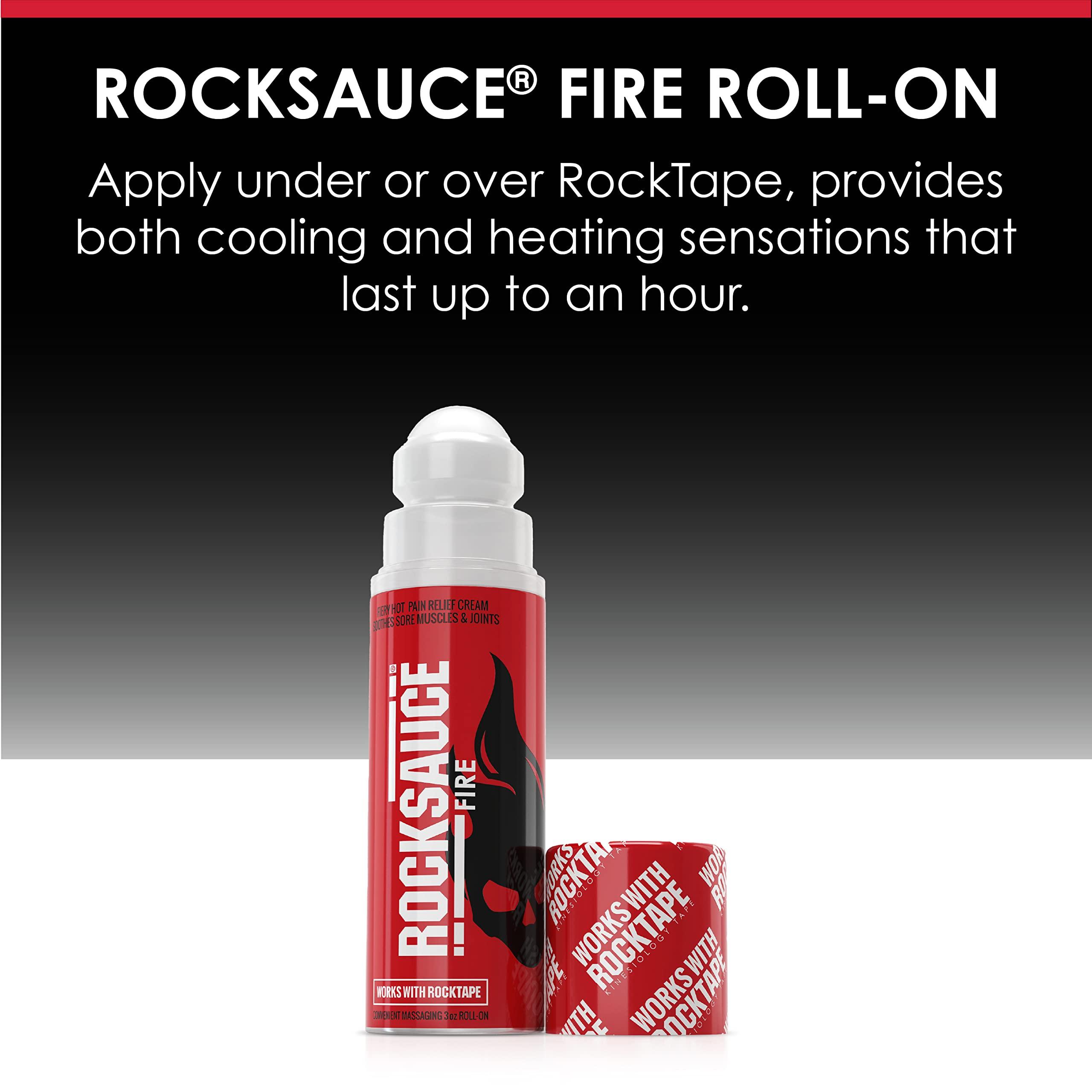 RockTape RockTape Original 2-Inch Kinesiology Tape (Beige) + RockSauce Fire, Pain Relief Cream
