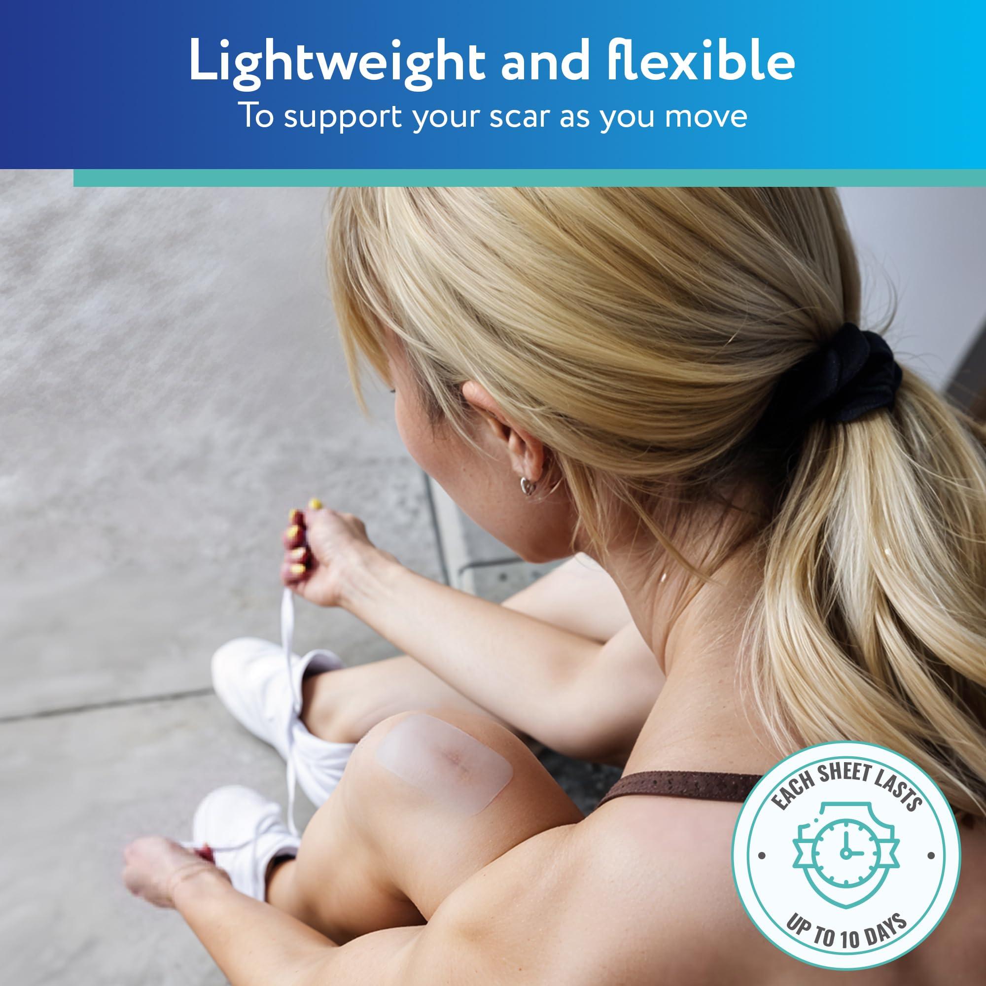 ScarAway ScarAway Advanced Clear Silicone Scar Sheets, Medical Grade Silicone Strips (1.5\" x 3\") Scar Treatment and Prevention for Surgical, Burn, Body, Hypertrophic & Keloid Scar Treatment, 10 Clear Sheets