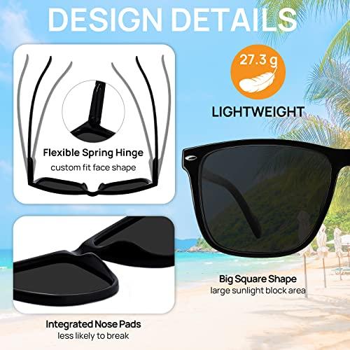 WEMOOTANTS WEMOOTANTS Men\'s Reading Sunglasses 3.0 Big Square Readers Glasses 100 125 150 175 200 225 250 275 300 350 400 Spring Hinges (Black 3.00)