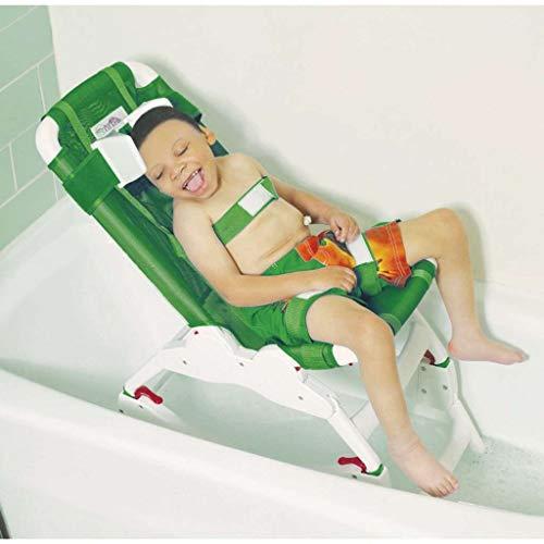 Drive Medical Drive Medical OT 3000 Otter Large Pediatric Bathing System, Green, Adjustable Slip-Resistant Legs Raise Chair Up to 7", Leg Straps Control Abduction and Adduction, 160 lbs Weight Capacity