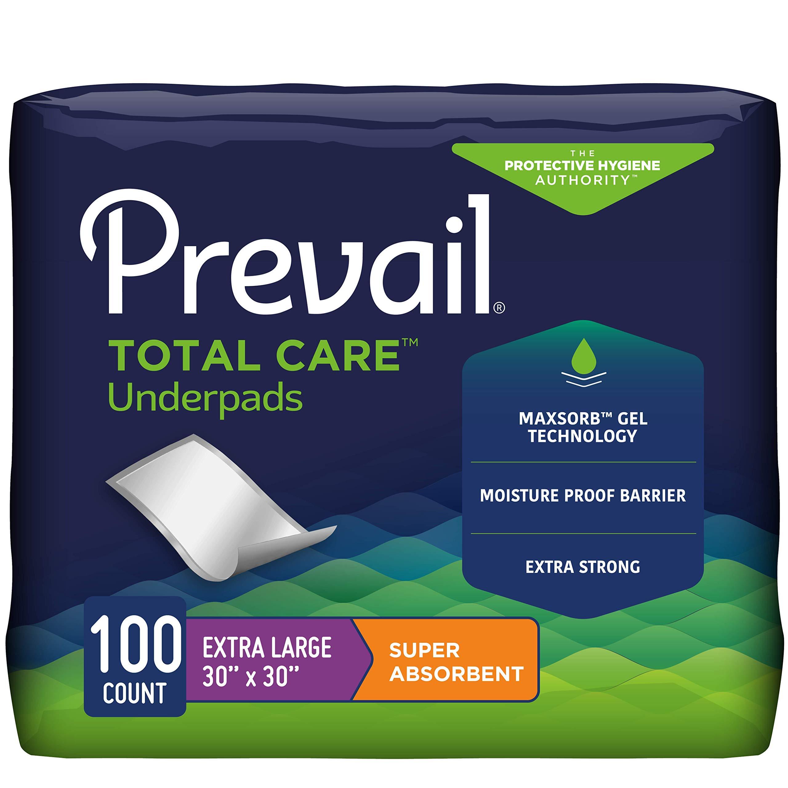 Prevail Prevail Proven | Super Absorbent Underpad | Ultimate Absorbency | 30\"x30\" X-Large Pad | 100 Count (4 Packs of 25)