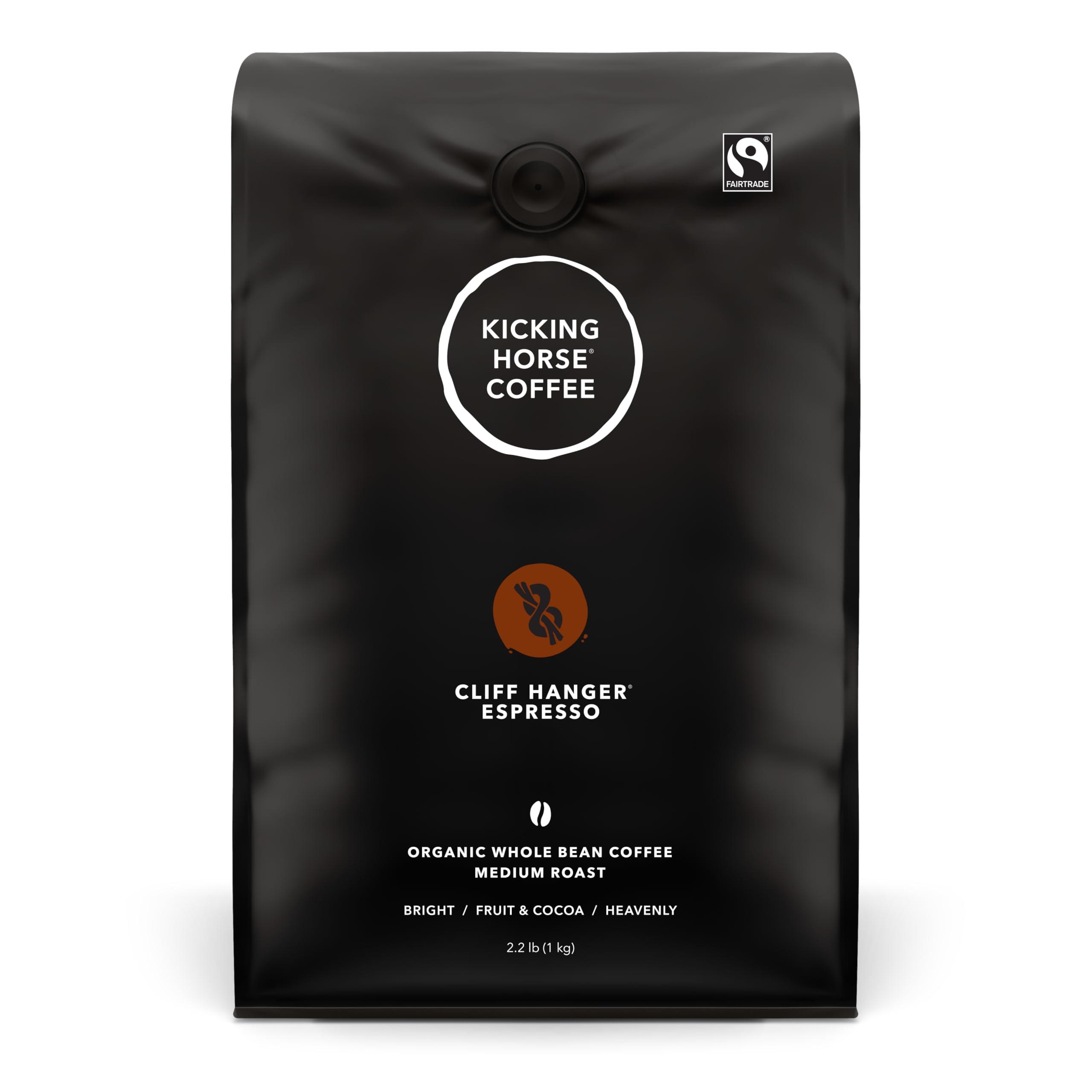 Kicking Horse Coffee Kicking Horse Coffee Cliff Hanger Espresso, Medium Roast, Whole Bean, 1 Kg (Pack of 6) - Certified Organic, Fairtrade, Kosher