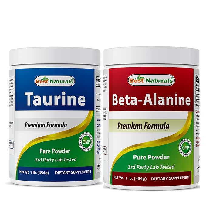 Best Naturals Taurine Powder 1 Lb & Beat Alanine Powder 1 Lb