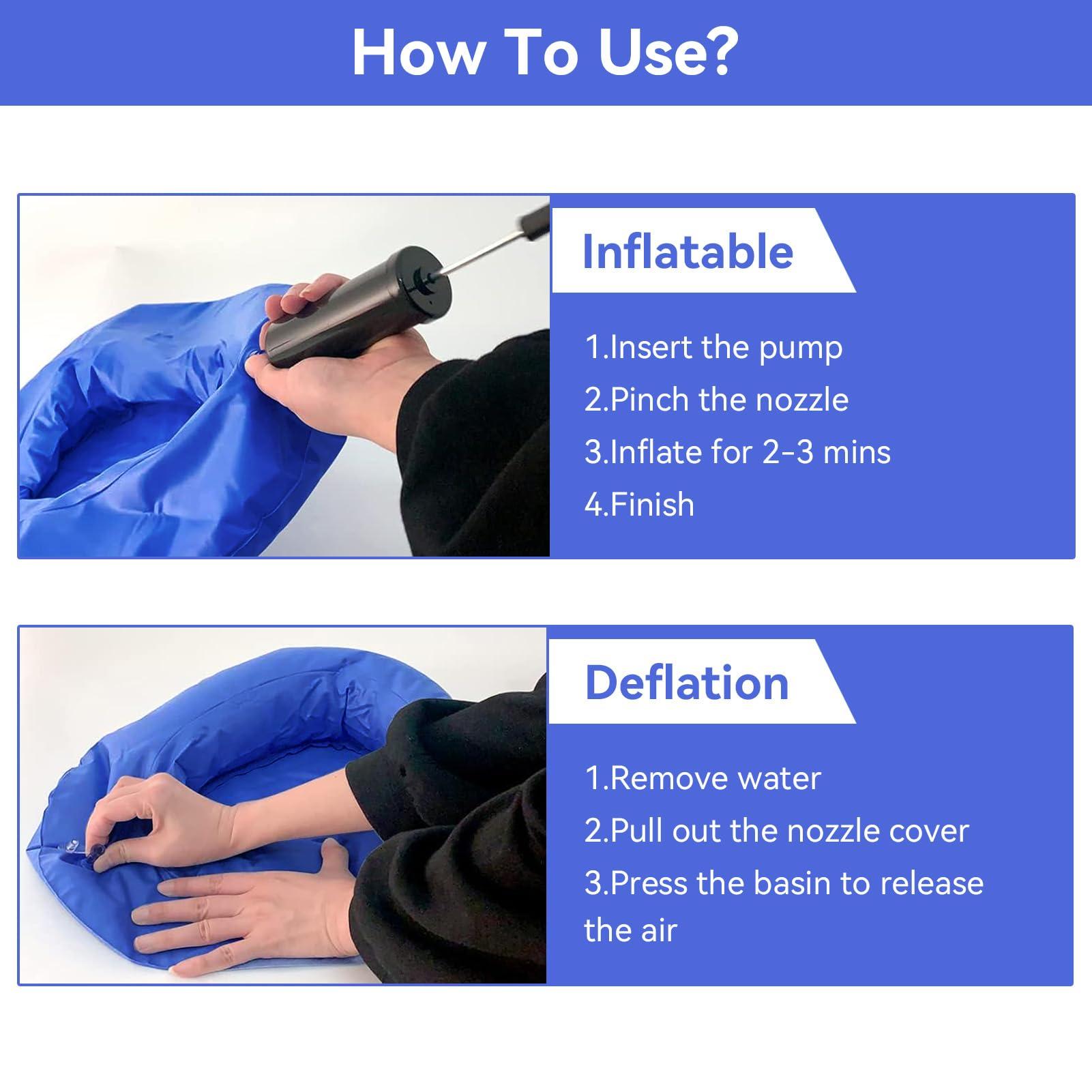 HERCHR HERCHR Inflatable Air Cushions Bedpan, Inflatable Bed Pan Bedpans for Elderly Men Bed Pans for Elderly Men Washable Anti Bedsore Toilet Urinal for Elderly Bedridden Blue