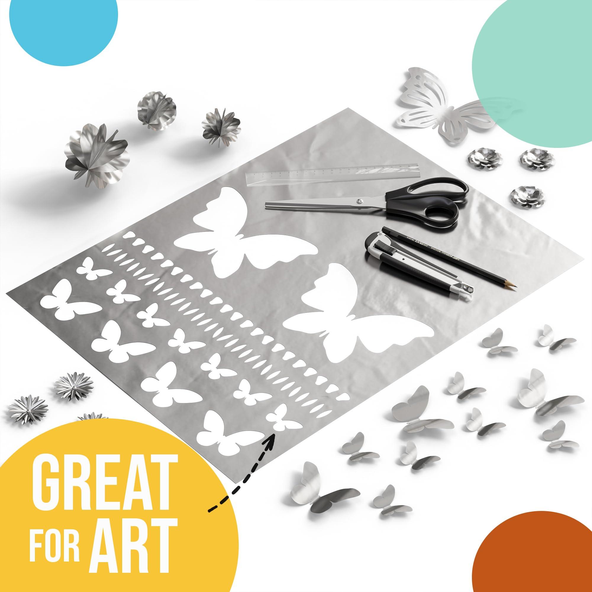 Crown Display Silver Foil Sheets For Gift Wrapping - 100 Sheets 15x20\" - Silver Tissue Paper, Silver Foil Sheets For Crafts, Gift Bag Filler, Gift Basket Wrap, Silver Wrapping Paper, Silver Foil Wrap Crown Displa