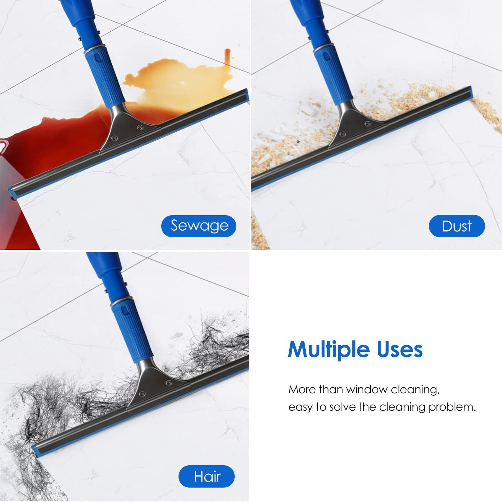 YXXSDP 4 8 12 15 20 Ft Long Window Cleaning Tool with Telescopic Pole, 2 in 1 Professional Window Squeegee Cleaner Window Washing Kit, Household Equipment, for High Window (Size : Length 6m/19.7ft)