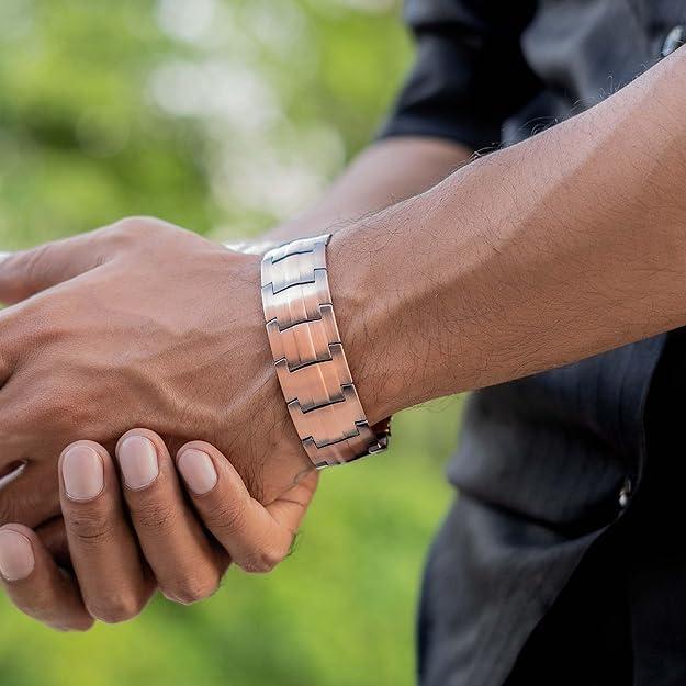 MagnetRX MagnetRX 3X Strength Copper Bracelet 99.9% Pure Copper Bracelets for Men with Magnets Premium Fold-Over Clasp and Adjustable Bracelet Length with Included Sizing Tool (Legacy)