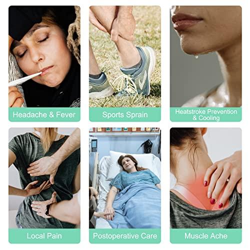 Fythao Ice Bag, Ice Packs for Injuries Reusable 9\", Hot Water Bag for Pain Relief, Hot & Cold Therapy, Cold Pack Pink