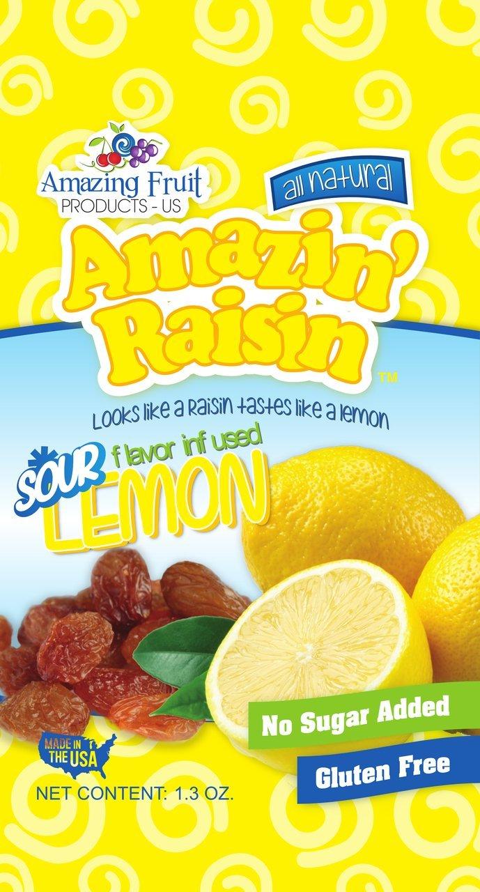 Amazin Raisin Amazin\' Raisin Flavor Infused Raisins 1.3-ounce Bags (Pack of 24) (Sour Lemon)