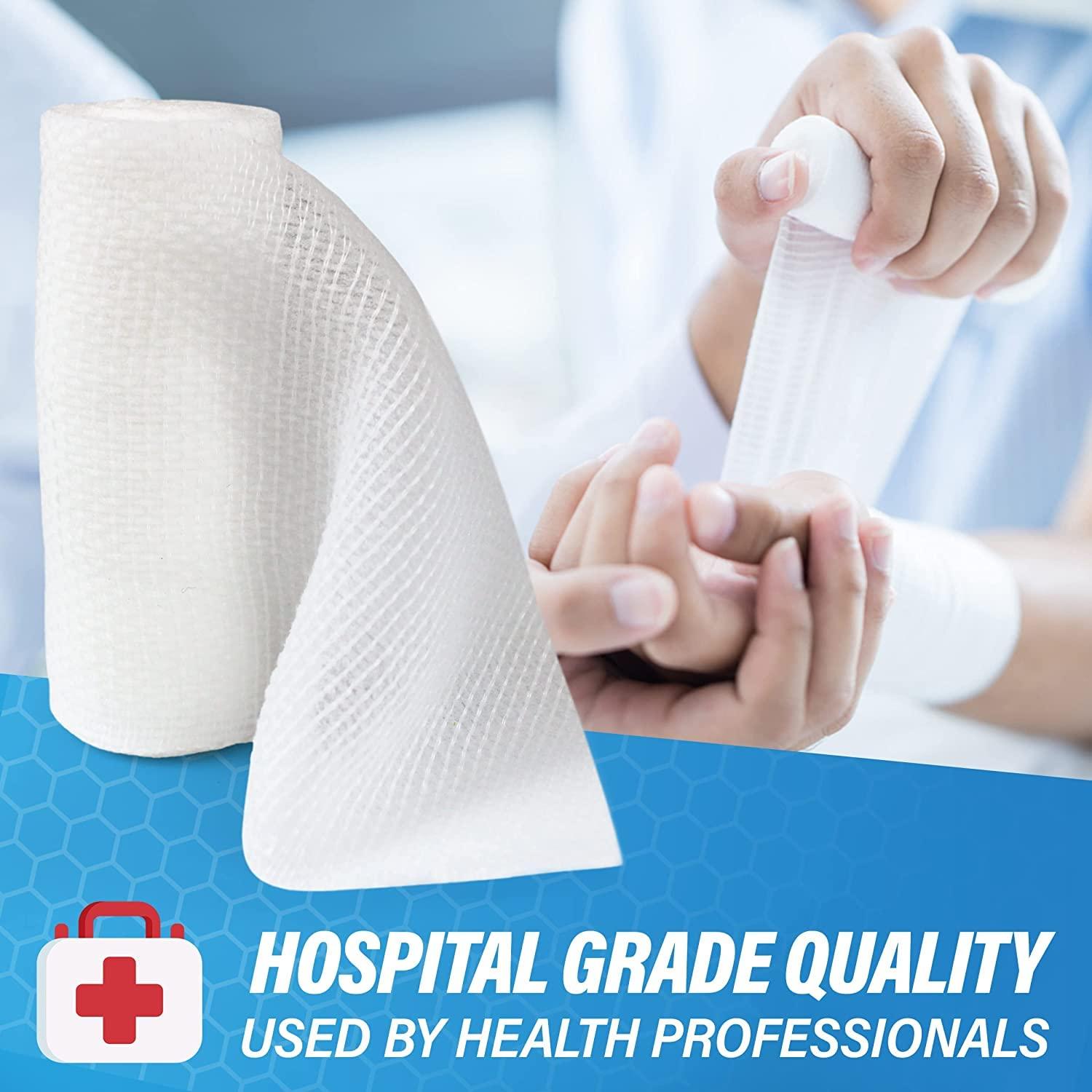 Affordtex Gauze Rolls Rolled Gauze- Medical Tape Included - Flexible, Stretchable 3 x 4.1 Yards Bandage Wrap for Wound Dressing 20 Rolls.