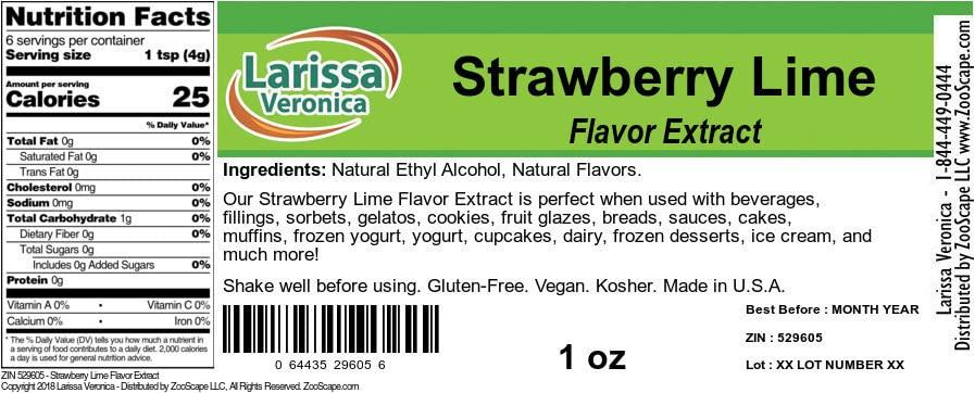 Larissa Veronica Strawberry Lime Flavor Extract (1 oz, ZIN: 529605) - 3 Pack