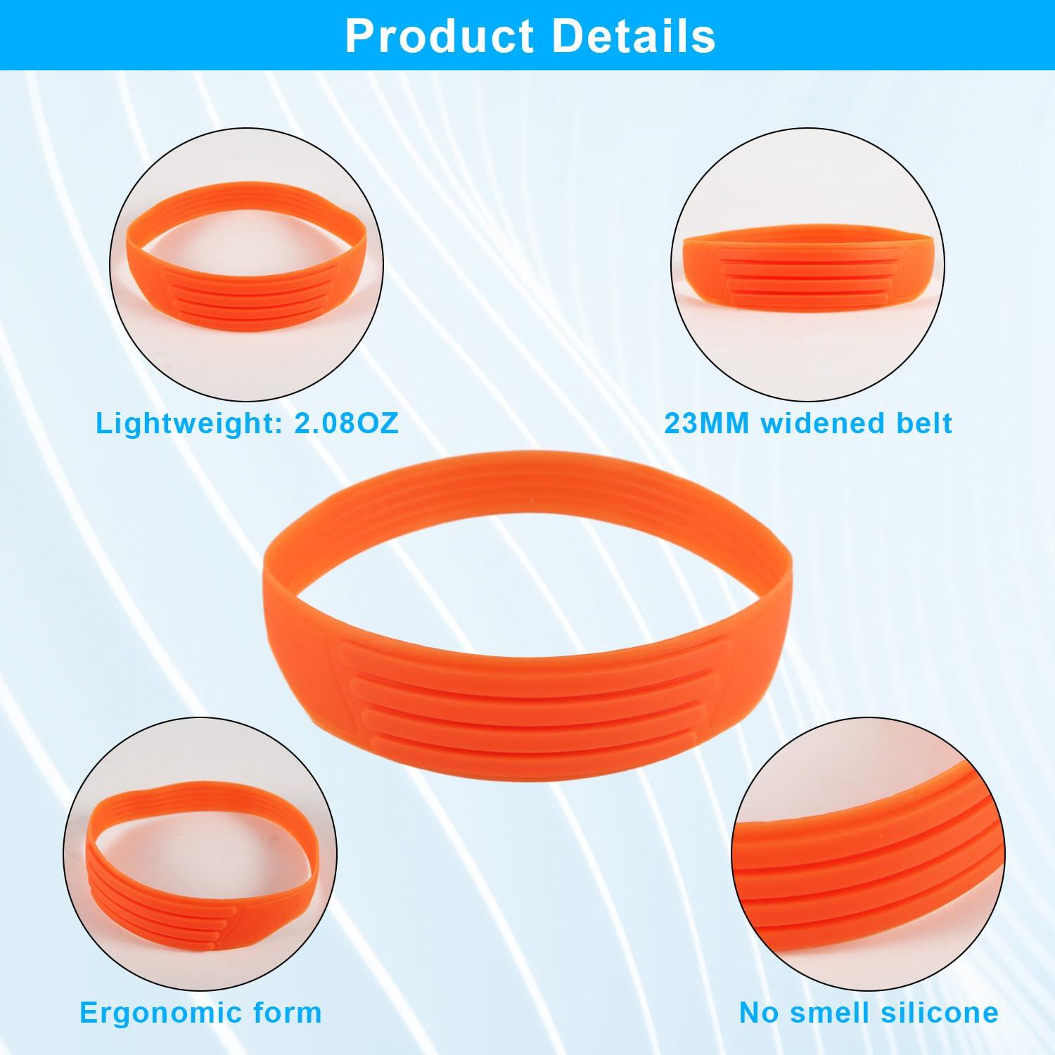 NQEUEPN NQEUEPN 2pcs Patella Tendon Knee Strap, Silicone Patellar Knee Bands Elastic Patella Knee Support Brace Flexible Patella Tendon Bands for Jumper Running Basketball Sports Men Women (Orange)