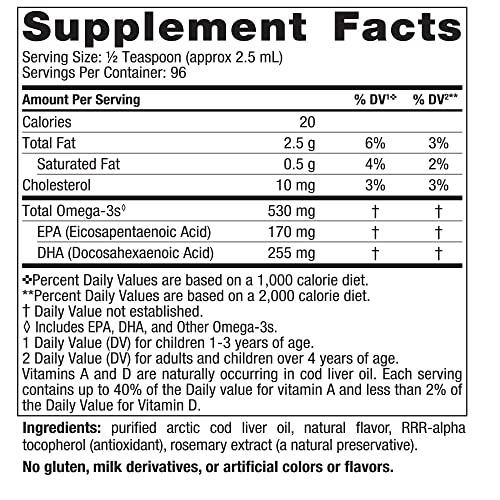 Nordic Naturals Nordic Naturals Children’s DHA, Orange - 8 oz for Kids - 530 mg Omega-3 with EPA & DHA - Brain Development & Function - Non-GMO - 96 Servings