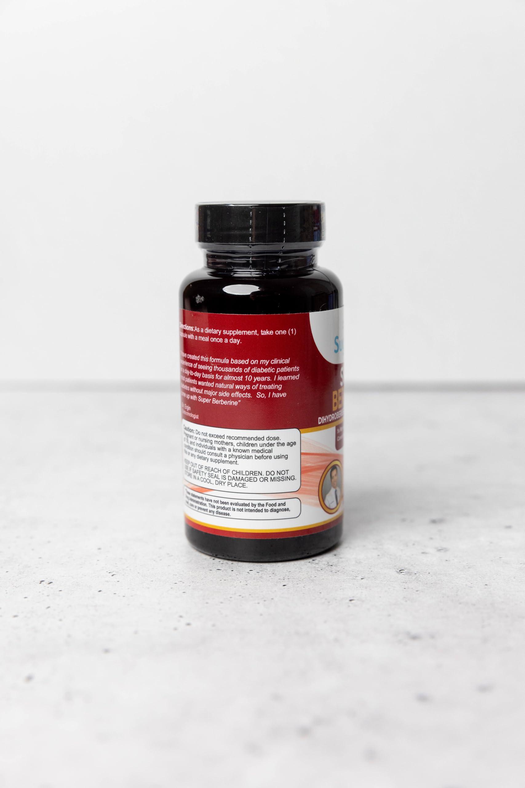 SugarMD SugarMD Super Berberine Supplement 250mg GlucoVantage Dihydroberberine with 4000mg Ceylon Cinnamon - 5X More Absorbable Than Regular Berberine 30 Capsules (30 Day Supply)