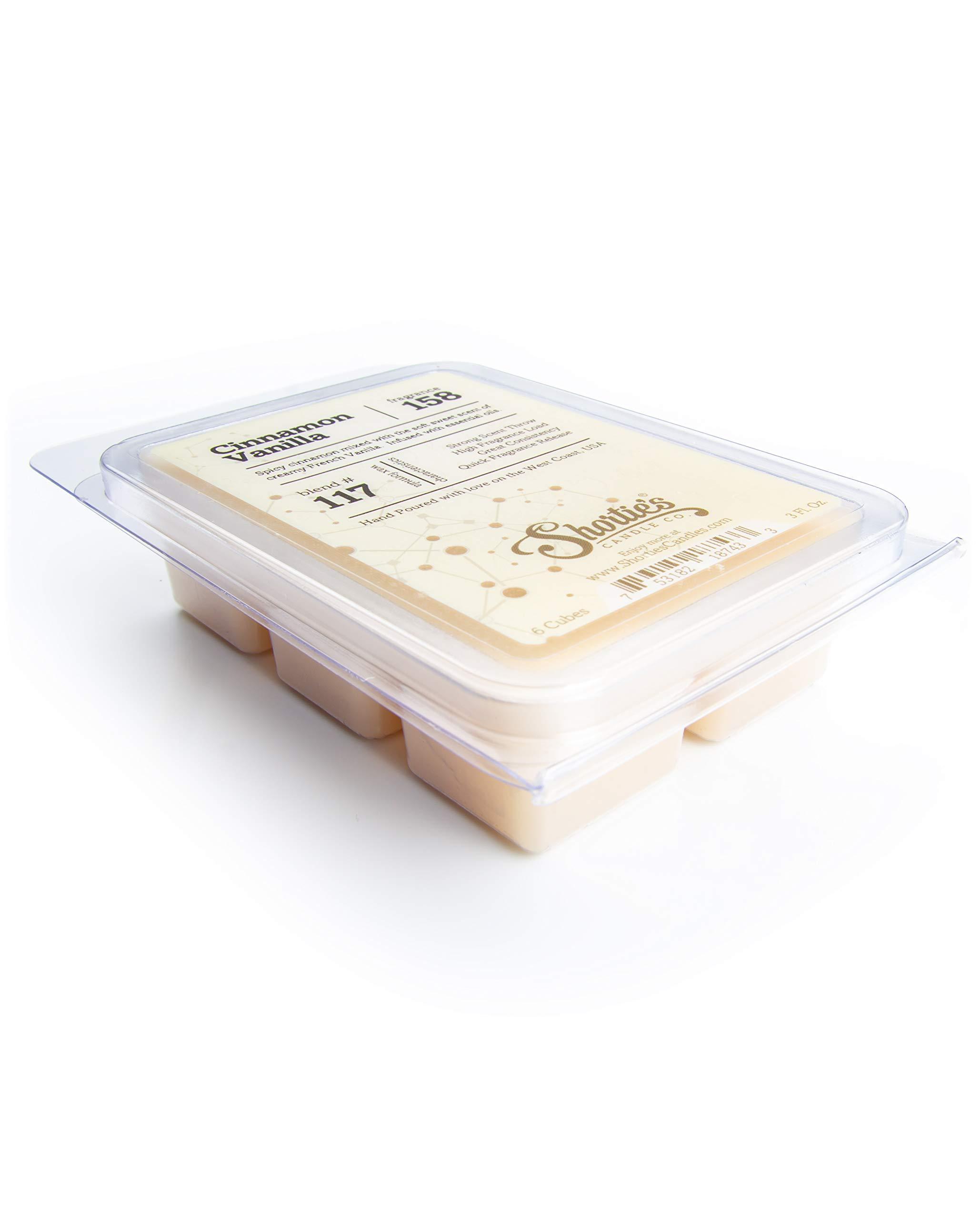 Shortie's Candle Company Shortie\'s Candle Company Cinnamon Vanilla Wax Melts Bulk Pack - Formula 117-4 Highly Scented 3 Oz. Bars (12 Oz. Total) - Made with Natural Oils - Bakery & Food Air Freshener Cubes Collection