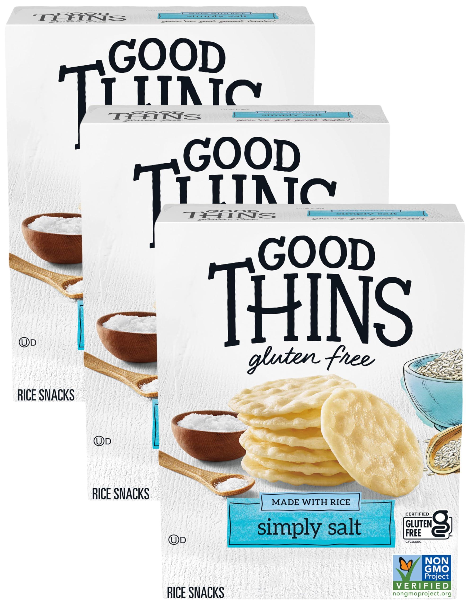 Good Thins Good Thins Simply Salt Rice Snacks Gluten Free Crackers, 3.5 oz (Pack of 3)