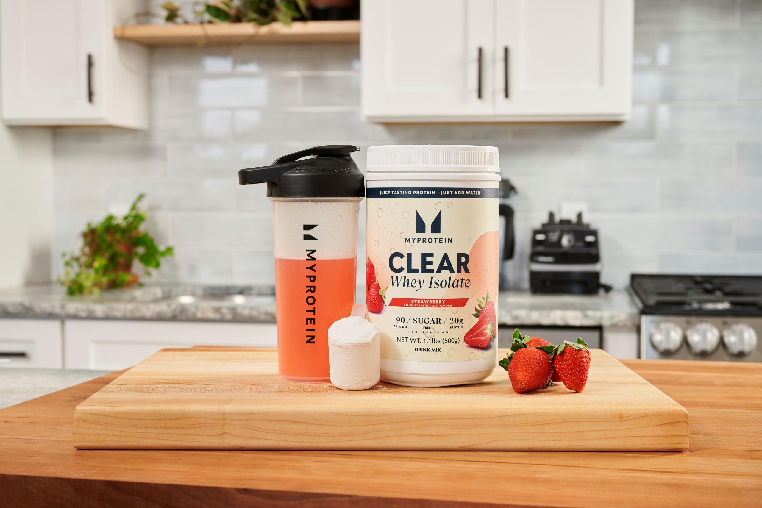 Myprotein Myprotein Clear Whey Isolate Protein Powder, 1.1 Lb (20 Servings) Strawberry, 20g Protein per Serving, Naturally Flavored Drink Mix