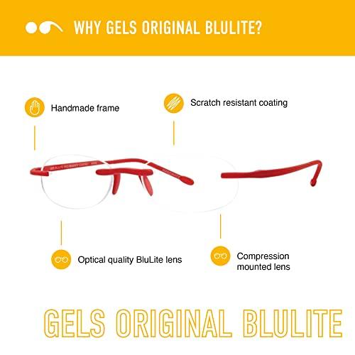 Scojo New York Scojo New York Gels Original Blue Light Reading Glasses | 1.5x BLUE RUBBER COATED | Readers for Men & Women | Stylish, Scratch-Resistant Lenses