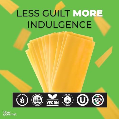 Fiber Gourmet Fiber Gourmet Pasta - Light Lasagna Pasta - Low Net Carb, Fiber-Rich, Low Calorie, Healthy Pasta - Made in Italy, Kosher, Vegan, Non-GMO - 8 Oz, Pack of 6
