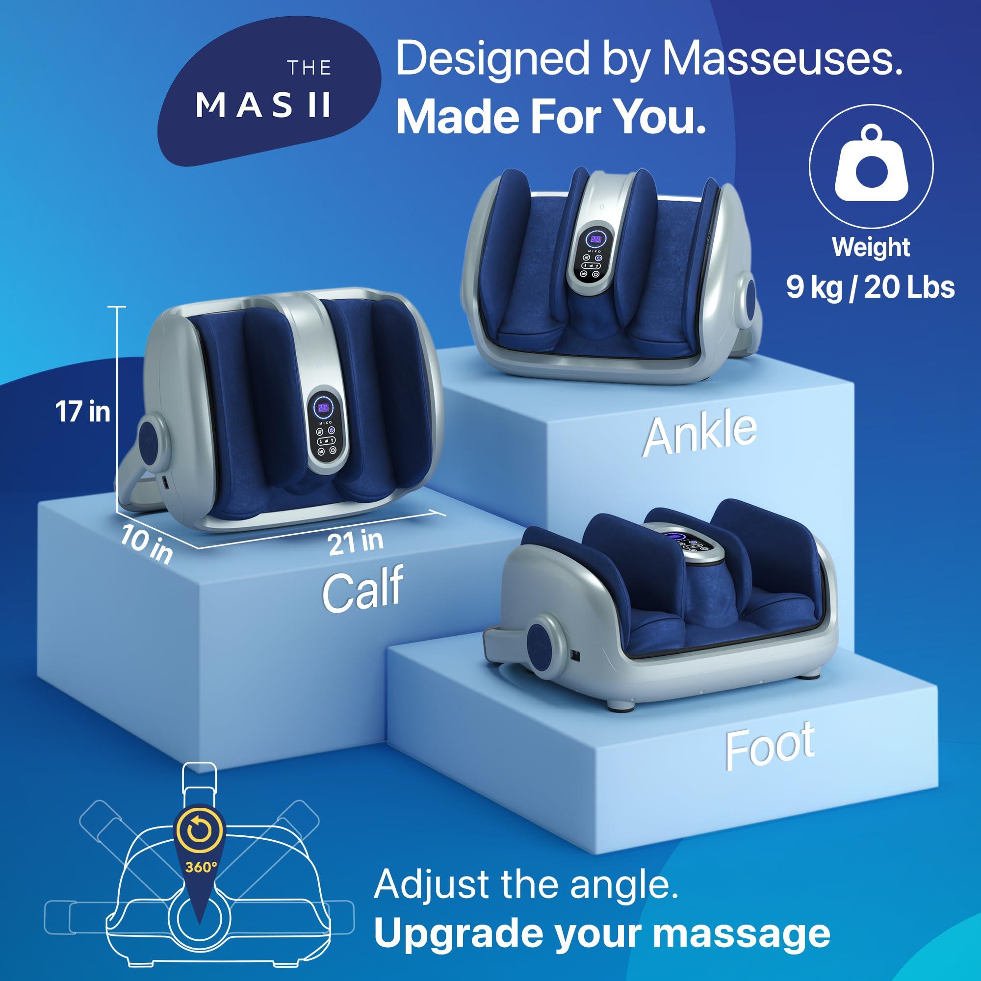 MIKO MIKO Shiatsu Foot Massager for Circulation & Pain Relief - Deep Tissue Kneading, Heat Therapy for Plantar Fasciitis, Neuropathy, Diabetics - FSA/HSA Eligible - Fits Up to Size 15