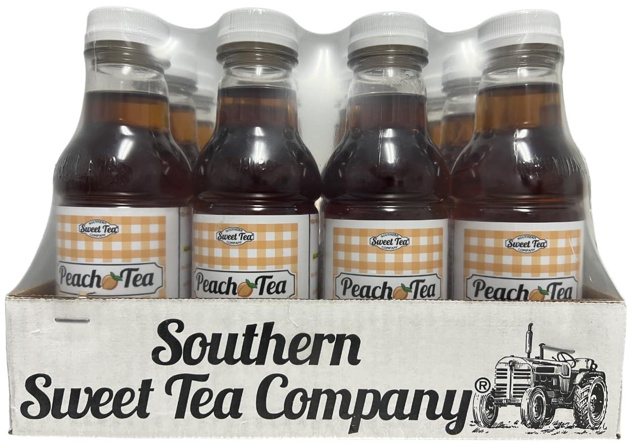 SOUTHERN SWEET TEA COMPANY Iced Tea Peach Real Brewed, Pure Cane Sugar, Caffeinated, All Natural No Artificial Flavors or Colors by Southern Sweet Tea Company 12PK