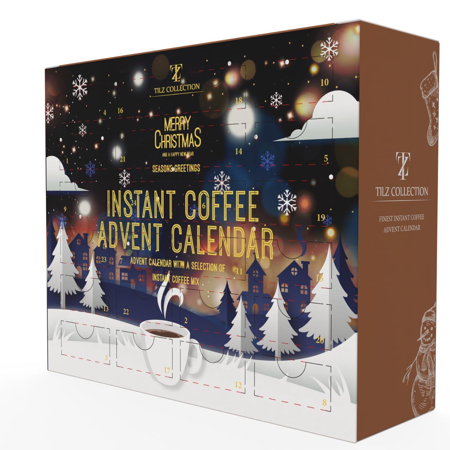 Tilz Coffee Advent Calendar 2024, Coffee Gifts For Women, Men, 24 Flavours Instant Coffee Packets Single Serve, Food Advent Christmas Coffee Gifts For Coffee Lovers, Coffee Gift Sets For Women Men