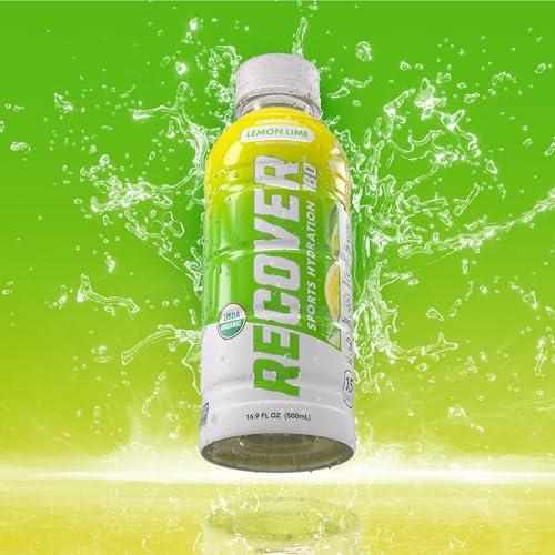 RECOVER 180 RECOVER 180 Organic Sports Hydration Drink, No Sugar Added, 15 Calorie Sports Beverage, Organic Flavors With Vitamins, Potassium-Packed Electrolytes (16.9 Fl Oz (Pack of 12), Lemon Lime)