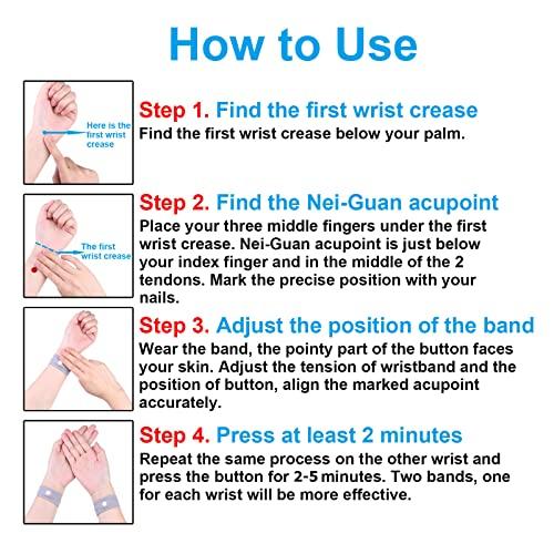 Zingso Zingso Anti Nausea Travel Sickness Wristbands, 2 Pairs Motion Sickness Bands for Kids & Adults Natural Acupressure Nausea Relief Wristbands for Car Sea Flying Trip (Pink+Pink)