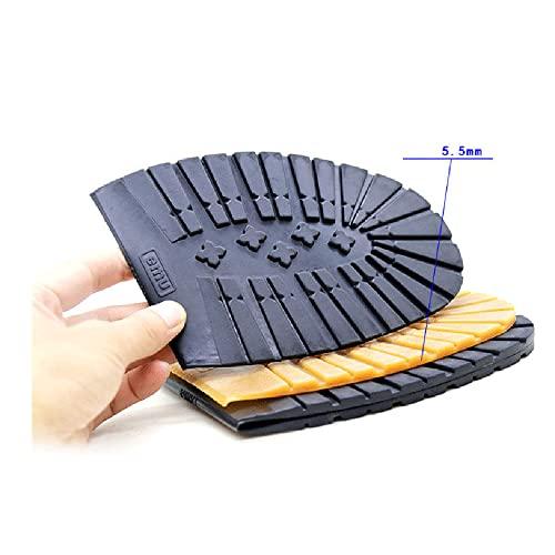 Generic 5 Pairs Shoes Rubber Half Sole and Heels,Soft Wearable Anti Slip Mute Soles DIY Shoes Repairs Accessories for Sports Shoes Leather Shoes Martin Boots (Brown Forefoot)