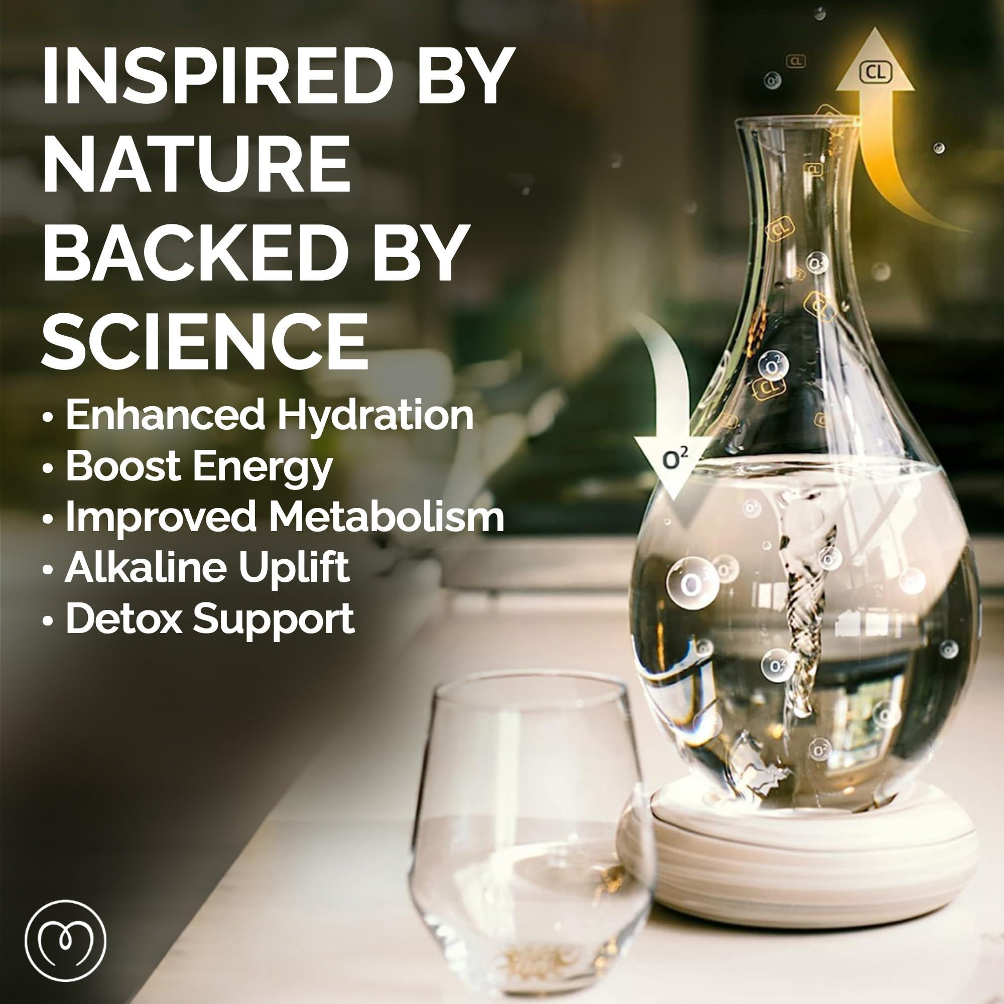 mayu MAYU Swirl Strctured Water Pitcher + Concentrated Ionic Trace Mineral Drops (3pack)