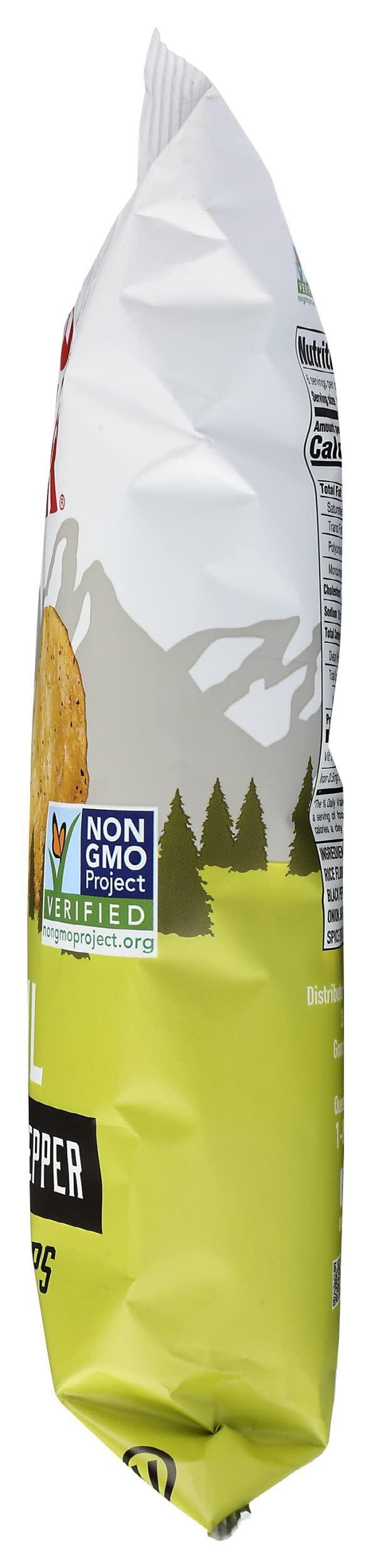 Boulder Canyon Boulder Canyon Kettle Cooked Potato Chips, Cooked in 100% Olive Oil, Wavy Canyon Cut, NON-GMO Verified, Gluten Free, Sea Salt & Cracked Pepper, 6 Ounce (Pack of 12)