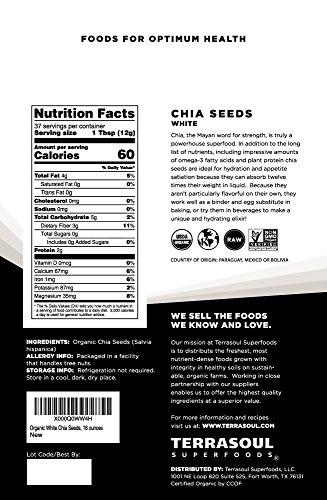 Terrasoul Superfoods Terrasoul Superfoods Organic White Chia Seeds, 2 Lbs (2 Pack) - Omega Fats | Fiber | Plant Protein