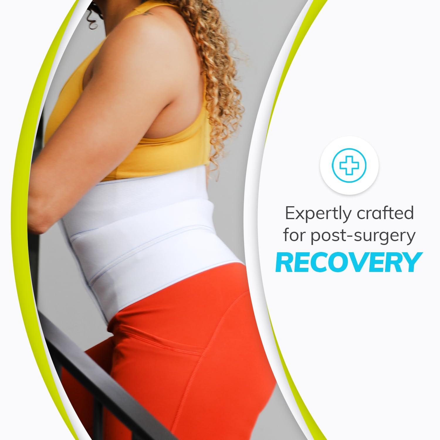 BraceAbility BraceAbility Plus Size Abdominal Binder for Post Surgery Recovery - Bariatric Stomach Hernia Belt, Post Partum Waist Binder, Diastasis Recti Belly Support Band for Bigger Men and Women (3XL 9\")
