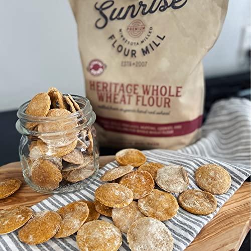 Sunrise Flour Mill Sunrise Flour Mill Organic Heritage Whole Wheat Flour - 2.5 lbs | Milled & Shipped within 10 Days | Easier to Digest with Less Bloating | No Bleaching or Bromating | Zero Additives