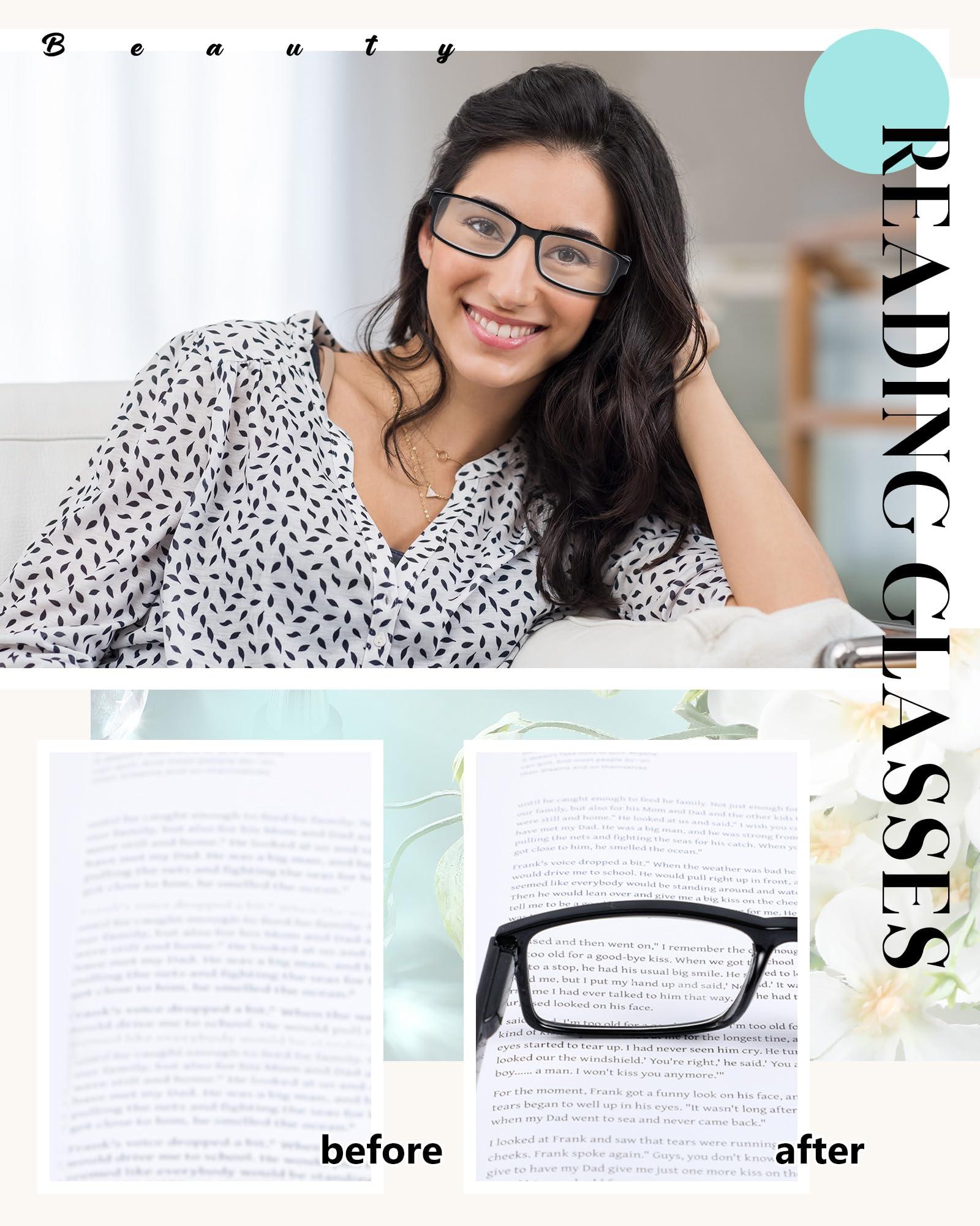 Yexiya Yexiya 50 Pack Reading Glasses Bulk Black Frame Eyeglasses with Spring Hinge Traditional Adjustable Glasses for Men Women (3.0 Diopters)